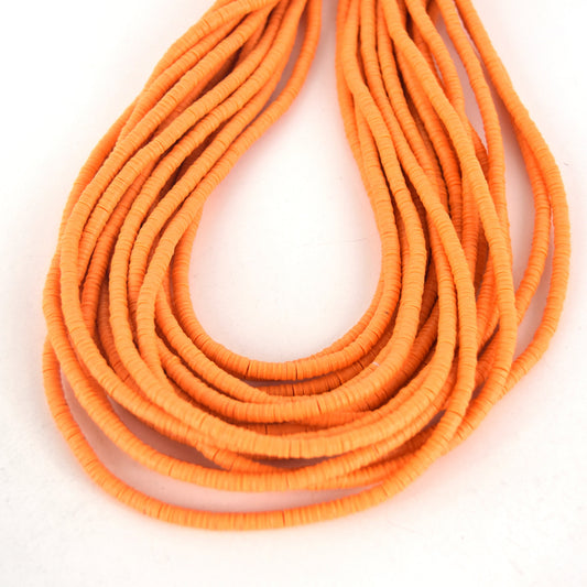 4mm African Bright Orange Vinyl Heishi Beads (Approx. 600 Beads)