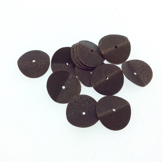 18mm Textured Antique Plated Copper Wavy Disc/Heishi Washer Shaped Components - Sold in Bulk Packs of 25 Pieces - Great as Bracelet Spacers!