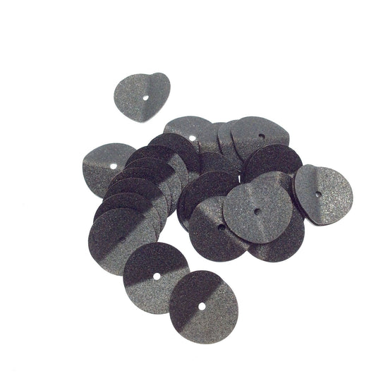14mm Textured Gunmetal Plated Copper Wavy Disc/Heishi Washer Shape Components - Sold in Bulk Packs of 25 Pieces - Great as Bracelet Spacers!