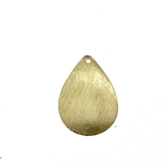 Beadlanta Rich Gold Finish - 19mm x 27mm Gold Brushed Finish Blank Teardrop Shaped Plated Copper Components - Sold in Packs of 2 Pieces