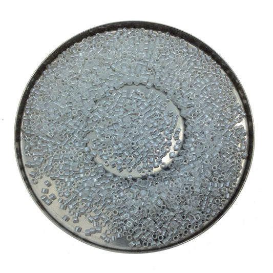 Size 11/0 Glossy Finish Lined Crystal/White Genuine Miyuki Delica Glass Seed Beads - Sold by 7.2 Gram Tubes (Approx. 1300 Beads per 2" Tube)