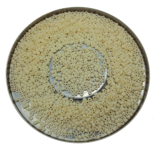 Size 11/0 Glossy Finish Opaque Cream Genuine Miyuki Delica Glass Seed Beads - Sold by 7.2 Gram Tubes (Approx. 1300 Beads per 2" Tube)