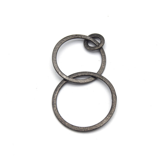 30mm, 25mm, 10mm Interconnected Gunmetal Open Triple Circle/Ring Shaped Components - Pack of 10