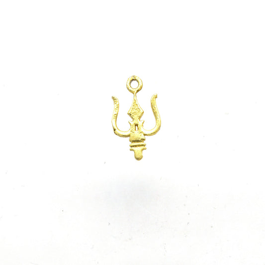 10mm x 15mm Gold Plated Copper Thin Trident Shaped Pendant/Charm Component - Sold Individually