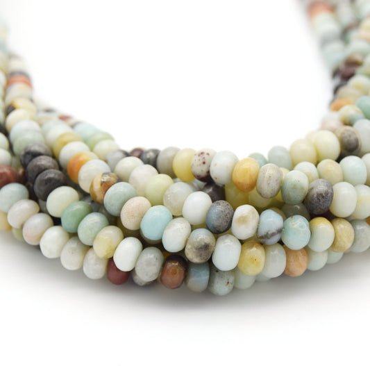 Amazonite Beads - Smooth Rondelle Natural Gemstone Beads - 6mm 8mm 10mm 12mm 14mm 16mm Available