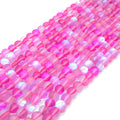 Synthetic Moonstone Beads | Mystic Aura Quartz Beads | Pink Matte Holographic Glass Beads - 6mm 8mm 10mm 12mm Available