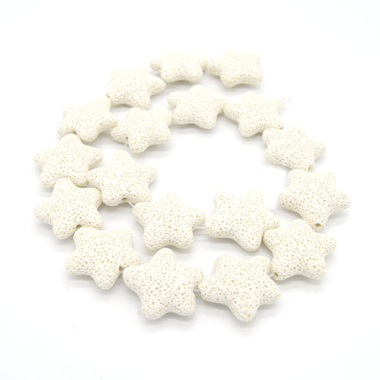Star Lava Beads | Natural White Lava Rock Beads - 22mm 27mm 42mm Available