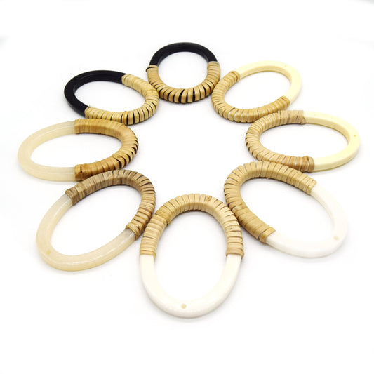 Rattan and Acrylic Earring Findings - Sold By Pair