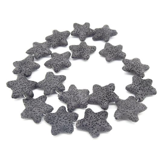 Star Lava Beads | Natural Gray Lava Rock Beads - 22mm 27mm 42mm Available