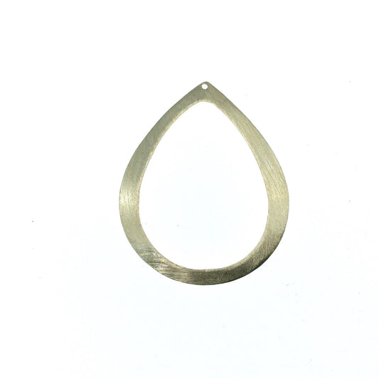 40mm x 51mm Gold Brushed Finish Thick Open Teardrop Shaped Plated Copper Components (one hole) - Sold in Packs of 10 Pieces - (624-GD)