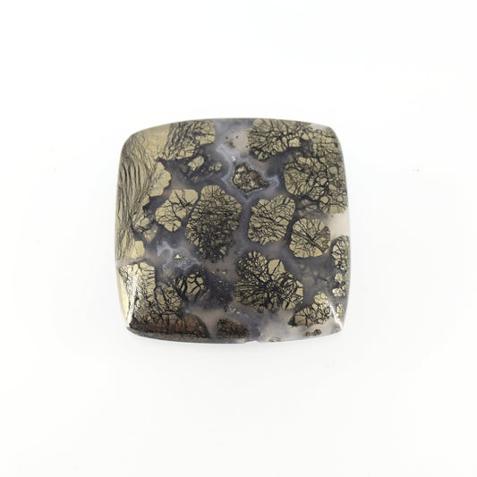 Marcasite Cabochon | Square Flat Back Cabochon | 32mm x 32.5mm - 5.5mm Dome Height | OOAK Natural Gemstone Cabochon
