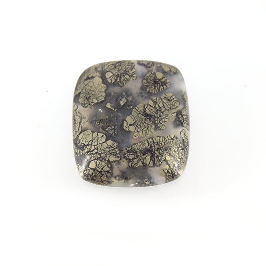 Marcasite Cabochon | Rectangle Flat Back Cabochon | 29mm x 33mm - 5mm Dome Height | OOAK Natural Gemstone Cabochon