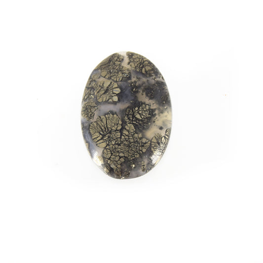Marcasite Cabochon | Oval Flat Back Cabochon | 25.5mm x 36mm - 4.75mm Dome Height | OOAK Natural Gemstone Cabochon