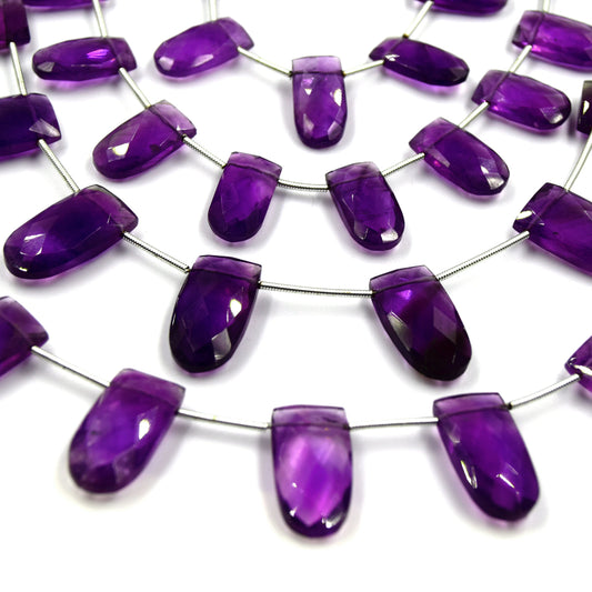 Amethyst Beads | Hand Cut Indian Gemstone | Two Sizes of U Shaped Beads