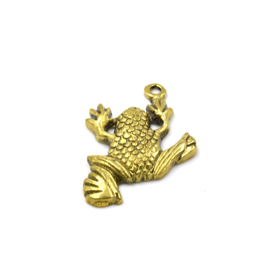 Frog Pendant | 30mm x 42mm Gold Plated Brass Pendant