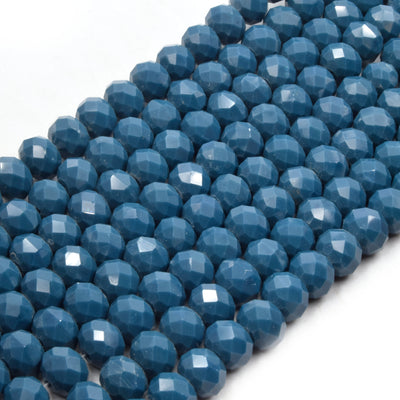 Chinese Crystal Beads | 10mm Faceted Opaque Rondelle Shaped Crystal Beads | Black Blue, Green