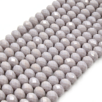 Chinese Crystal Beads | 8mm Faceted Opaque Rondelle Shaped Crystal Beads | Red Orange Gray Peach Pink Purple