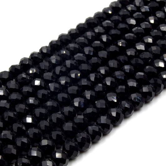 Chinese Crystal Beads | 6mm Faceted Opaque Rondelle Shaped Crystal Beads | Black Red Orange Pink Purple