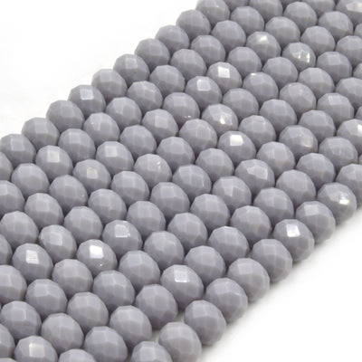 Chinese Crystal Beads | 8mm Faceted Opaque Rondelle Shaped Crystal Beads | Red Orange Gray Peach Pink Purple