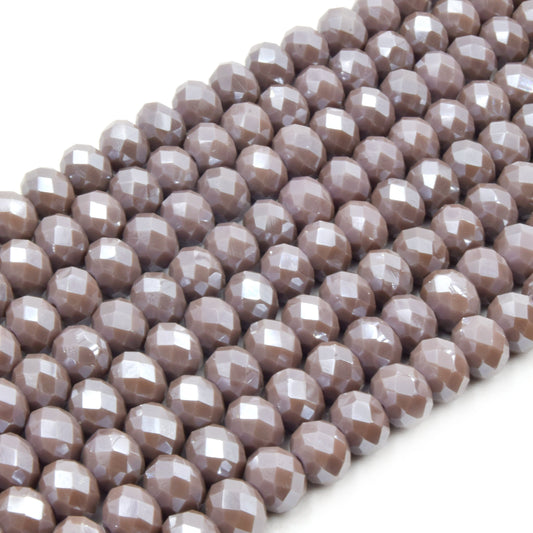 Chinese Crystal Beads | 8mm Faceted AB Coated Rondelle Shaped Crystal Beads | Purple Gray Orange Peach Tan Champagne