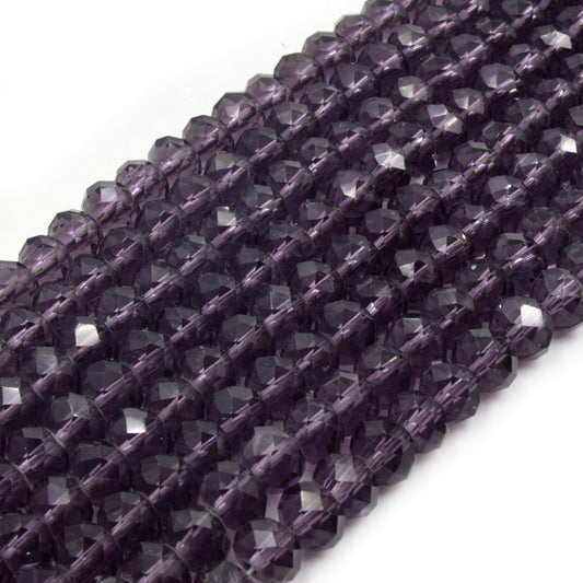 Crystal Beads by Chinese Origin: Transparent, Purple, Red, Pink, Clear 6mm Rondelle shape