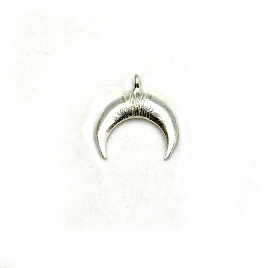 17mm X 20mm Silver Plated Copper Faux Wire Wrapped Crescent Shaped Pendant W/ Concave Back Components (one Ring) Sold Individually