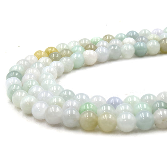 Natural Jade/Jadeite | UNENHANCED/UNTREATED 6mm Natural Smooth Glossy Jade Round Beads
