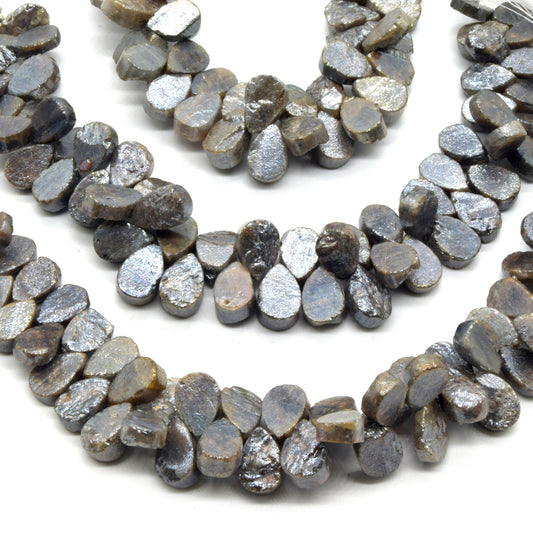 Mystic Quartz Beads | AB Coated Dyed Quartz Briolette Beads - Indian Cut Gemstone
