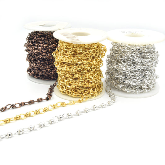 Copper Link Chain | 7mm x 8mm Oval Link Chain | Gold Silver Bronze Available | Sold by the foot