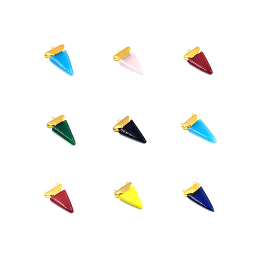 Gemstone Pendant | Gold Electroplated Arrowhead Chalcedony Pendants | Two Bail Styles Available | Limited Quantities Available