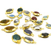 Gemstone Connector | Electroplated Faceted Horizontal Oval shaped | Three sizes Available