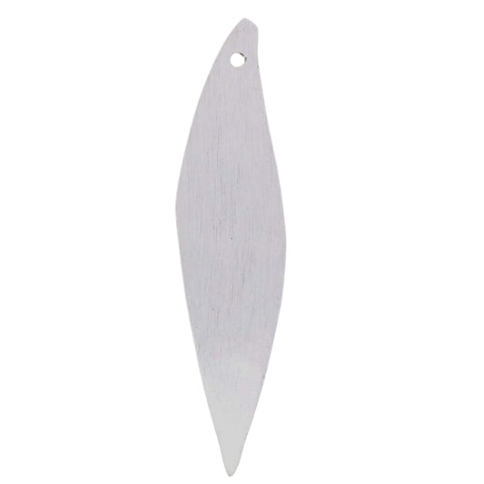 11mm x 49mm Silver Brushed Finish Blank Wavy Leaf Shaped Plated Copper Components - Sold in Pre-Counted Bulk Packs of 10 Pieces - (094-SV)