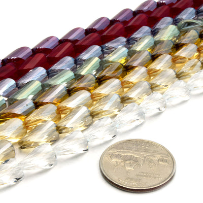 Chinese Crystal Beads | Twisted Teardrop Beads | Translucent Chinese Crystal Teardrop | Loose Beads