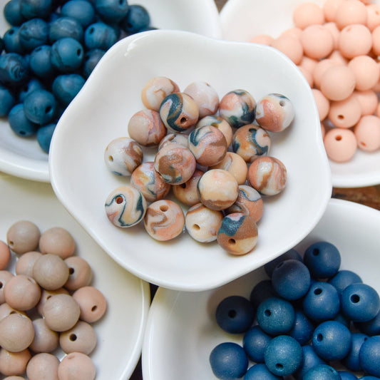 Polymer Clay Beads by Kree-Ey-Tiv Designs by Janovia | Round Loose Beads | Handmade Beads | Local Artisan Beads | 10mm Beads
