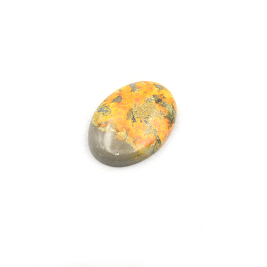 Bumble Bee Jasper Cabochon | Round Shaped Flat Back Cabochon | 20mm x 30mm - 6mm Dome Height | OOAK Natural Gemstone Cabochon
