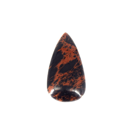 Mahogany Jasper Cabochon | Pear Flat Back Cabochon | 21mm x 41mm - 6mm Dome Height | OOAK Natural Gemstone Cabochon