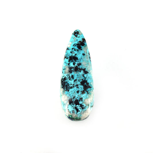 Azurite Cabochon | Pear Shaped Flat Back Cabochon | 19mm x 53mm - 6mm Dome Height | OOAK Natural Gemstone Cabochon | Loose Gemstone