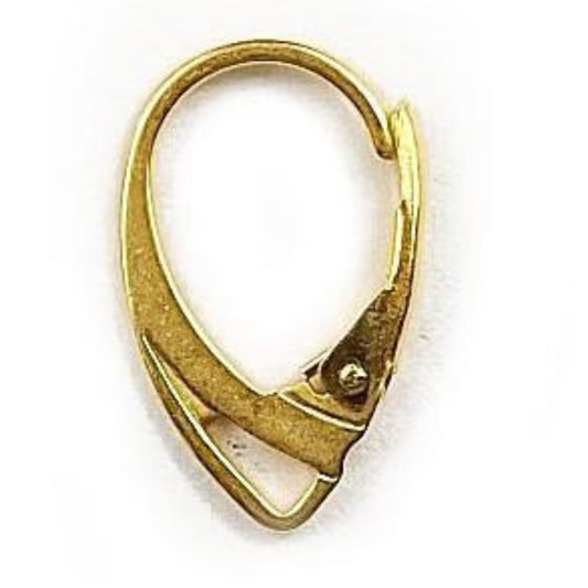 9mm x 17mm - 18k Gold Overlay Lever Back with Triangle Shaped Loop - High Quality Earring Finding - Four Pairs Per Pack (Eight Pieces Total)