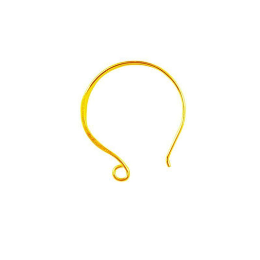 18k Gold Overlay 32mm Hammered Hoop with Outside Loop - High Quality Earring Finding - Four Pairs Per Pack (Eight Pieces Total)