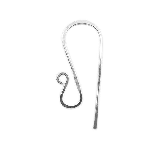 10mm x 24mm -Silver Plated Copper Hammered "S" Shape with Open Hook - High Quality Earring Wire - 8 Pairs Per Pack (16 Pieces Total)