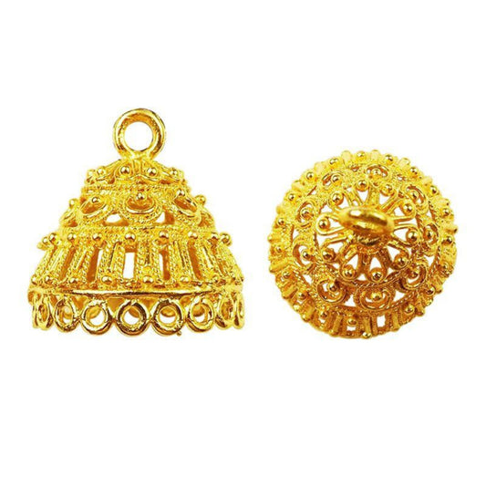 23mm x 23mm 18k Gold Overlay Round Chandelier High Quality Earring Finding - 1 Pairs Per Pack (2 Pieces Total)
