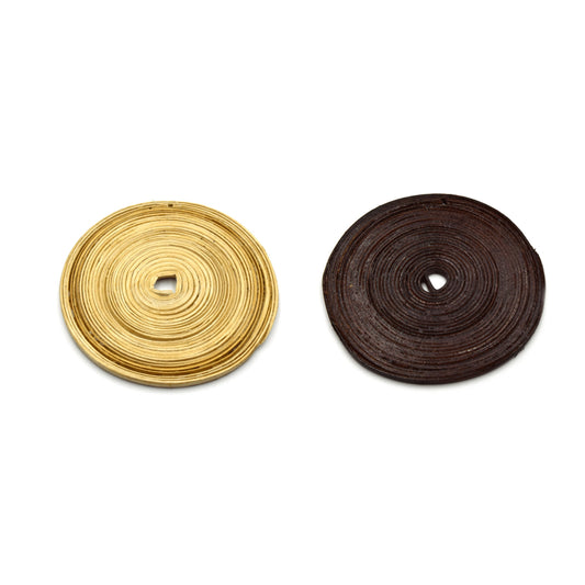 Rattan Earrings | Jewelry Finding | Handmade Natural Woven Reed Round Jewelry Component | Sold in Pairs