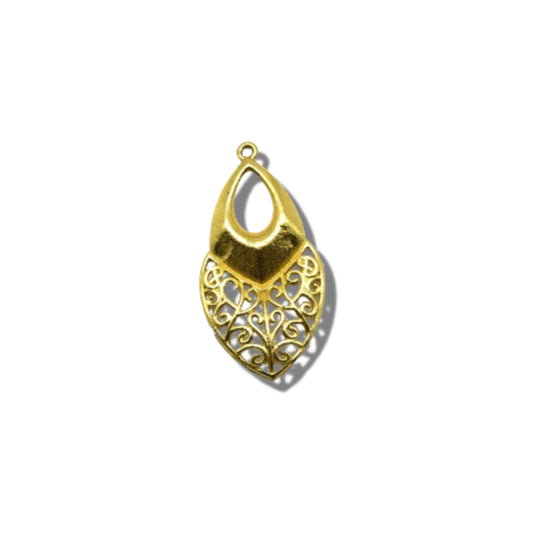 Filigree Teardrop Jewelry Finding - Gold Plated