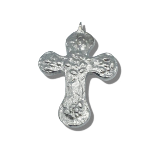 Rustic Cross Pendant | Oxidized Silver Cross Heavy Pendant | Focal Pendant