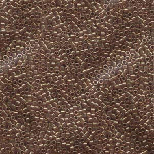 Size 11/0 Glossy Trans. Luster Metallic Rose Gold Genuine Miyuki Delica Glass Seed Beads - Sold by 7.2 Gram Tubes (~1300 Beads per 2" Tube)