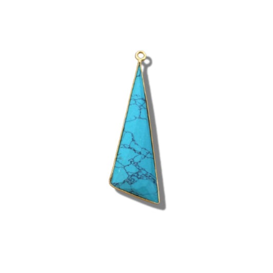 Howlite Bezel | Gold Plated Faceted Triangle Shaped Charm