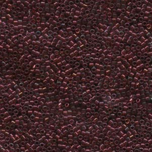 Size 11/0 Glossy Finish Gold Luster Trans. Red Genuine Miyuki Delica Glass Seed Beads - Sold by 7.2 Gram Tubes ( ~1300 Beads per 2" Tube)