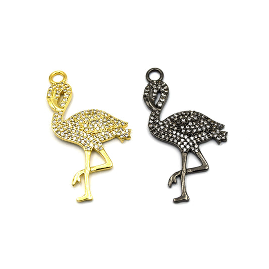 Flamingo Pendant | Cubic Zirconia (CZ) Pendant for Jewelry Making