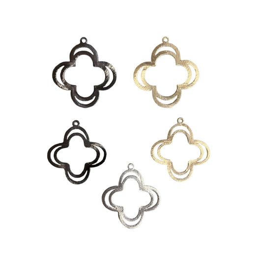 Double Quatrefoil Findings For Jewelry Making | Open Double Quatrefoil Shaped Copper Components