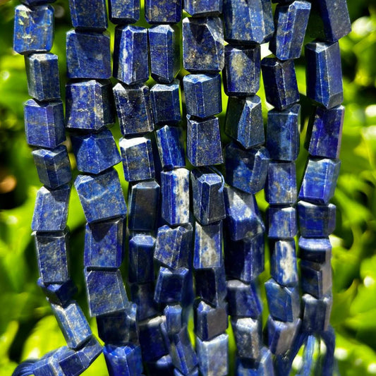 Lapis Lazuli Faceted Nugget Shaped Beads - 10mm